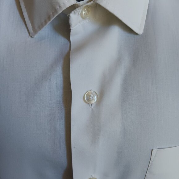 Large Vintage 1970's Towncraft Shirt Mens White Dacron Polyester Penneys - Picture 3 of 6